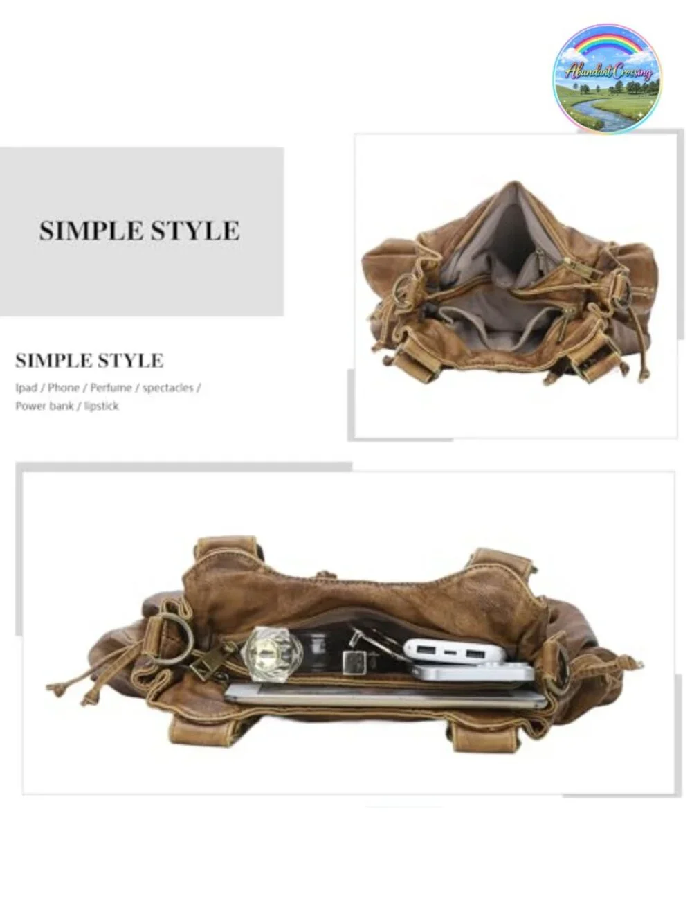Small Hobo Bag Faux Leather Crossbody Shoulder Purse Removable Strap